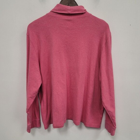 LL Bean Women Turtleneck Top Size 2X Long Sleeve Cotton Basic Preppy Classic - Picture 2 of 9
